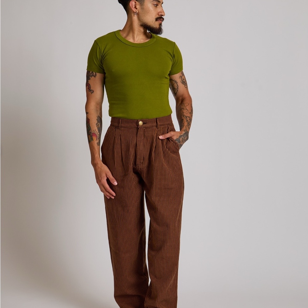 BBP brown gingham trousers M